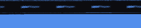 The 46 KB decoder binary rendered as a 480-wide bitmap. Dense blue regions of compiled ARM code with a recognisable graphic, the player's splash screen, embedded toward the lower portion.